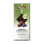 Шоколад чорний без цукру та глютену з лісовими ягодами Torras Stevia Negro&Frutas del Bosquo 125 г Іспанія