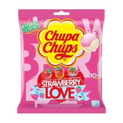 Цукерки на паличці три смаки полуниці Chupa Chups Strawberry 120 г Іспанія