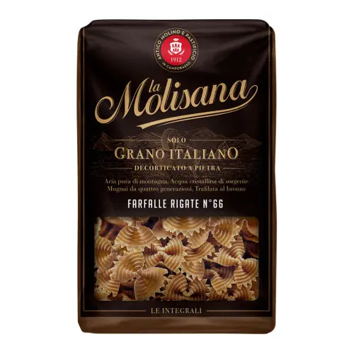 Макаронні вироби цілозернові La Molisana solo Grano Italiano Farfalle Rigate No66 500 г Італія