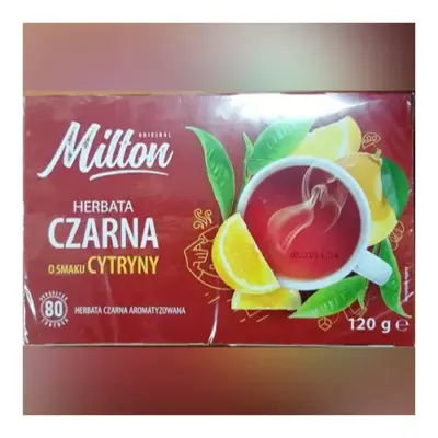 Чай чорний зі смаком лимону Milton (80шт) 120г Польща