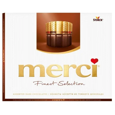 Шоколад Асорті з темного шоколаду (4 смаки) Storck Merci Finest Selection 250 г Німеччина