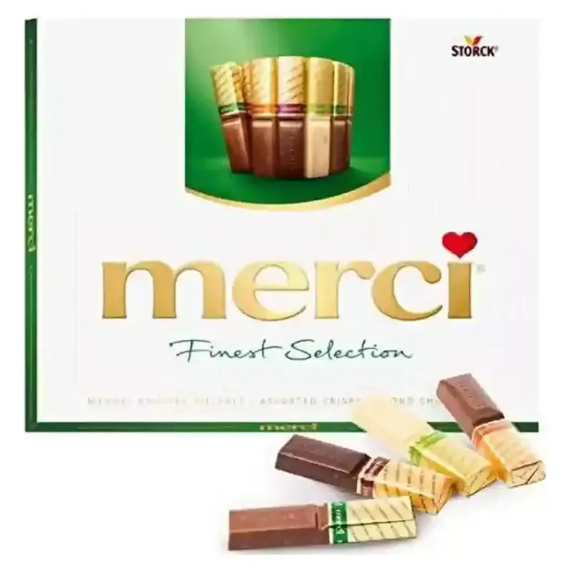 Шоколад Асорті з мигдалем (4 смаки) Storck Merci Finest Selection 250г Німеччина