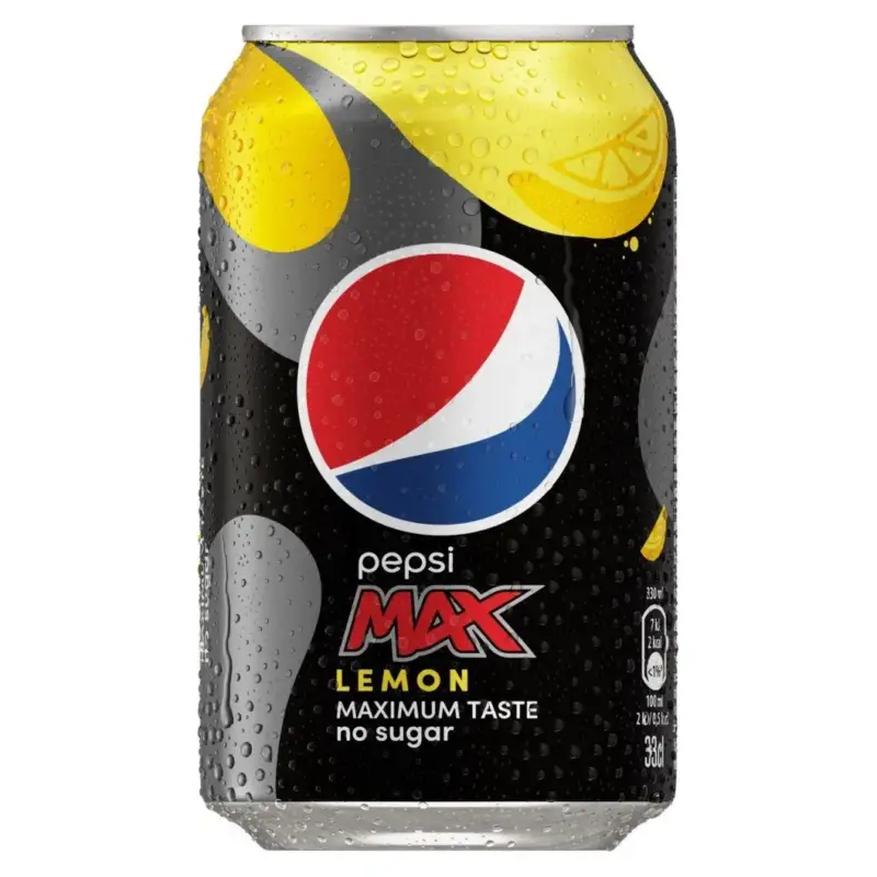 Напій сильногазований БЕЗ ЦУКРУ зі смаком лимону Pepsi Max Lemon 330 мл Данія