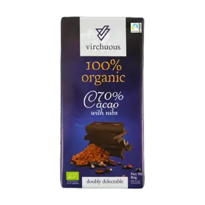 Шоколад чорний 100% Organic Virchuous Dark Coffee 80 г Іспанія