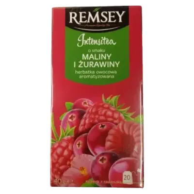 Чай фруктовий малина та журавлина Remsey Intensitea Maliny i Zurawiny (20x2г) 40г Польща