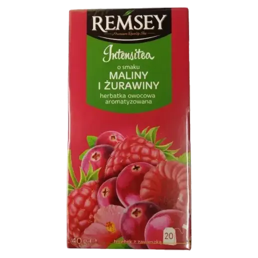 Чай фруктовий малина та журавлина Remsey Intensitea Maliny i Zurawiny (20×2г) 40г Польща
