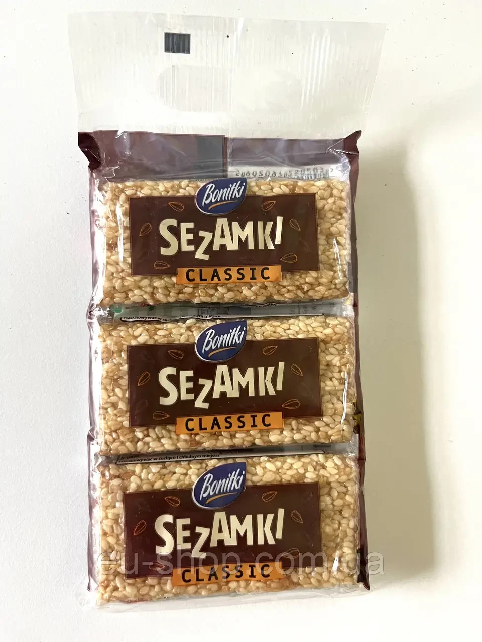 Цукерки (козинаки) кунжут у карамелі у формі пластинок Sezamki 81 г (3х27г) Польща