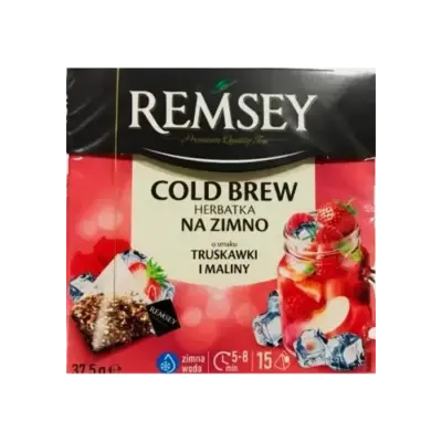 Холодний чай зі смаком полуниці та малини Remsey Cold Brew (15х2.5г) 37.5г Польща