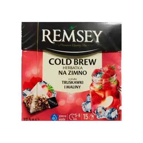 Холодний чай зі смаком полуниці та малини Remsey Cold Brew (15х2.5г) 37.5г Польща