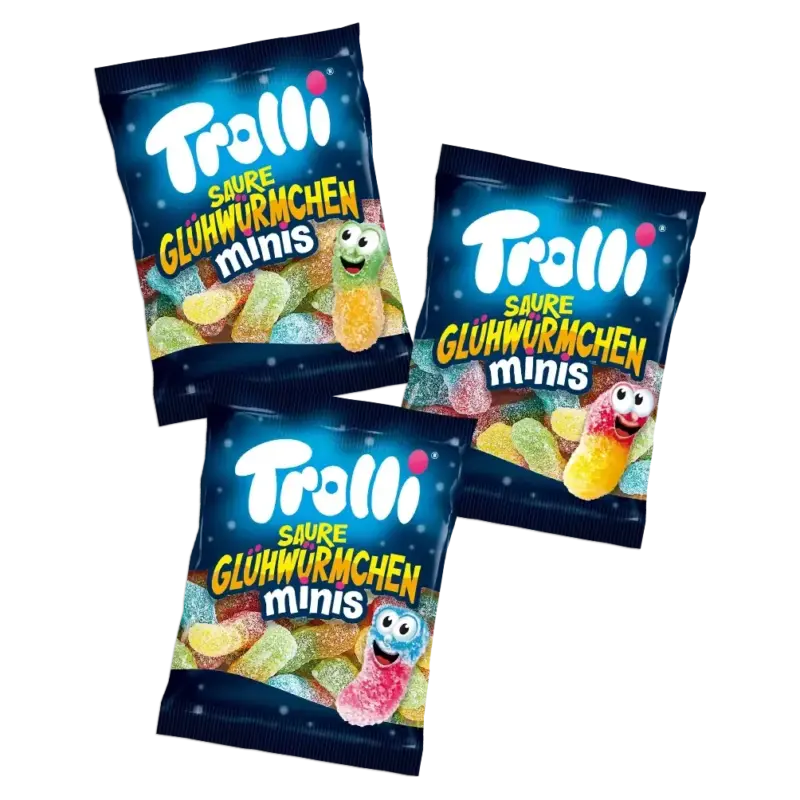 Желейні цукерки Без глютену Без лактози Кислі Світлячки Trolli Saure Gluhwurmchen 10 г Німеччина