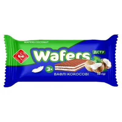 Вафлі кокосові Wafers 50г (3шт) Україна