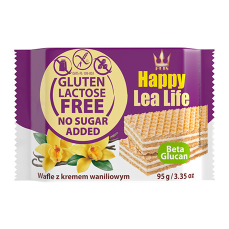 Вафлі з шоколадним кремом БЕЗ ГЛЮТЕНА БЕЗ САХАРА БЕЗ ЛАКТОЗИ Happy Lea Lea Life 95 г Польща