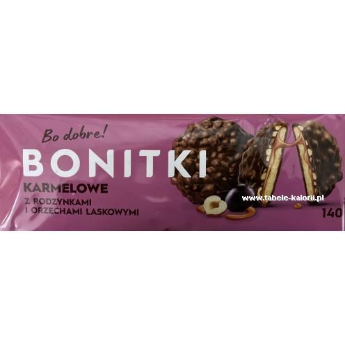 Печиво в шоколаді з карамеллю, лісовими горішками та родзинками Bonitki 140 г Польща