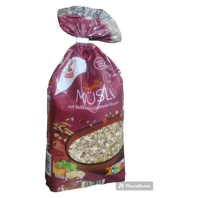 Мюсли с цельнозерновыми хлопьями и фруктами K-Classic Fruchte Musli 1кг Германия