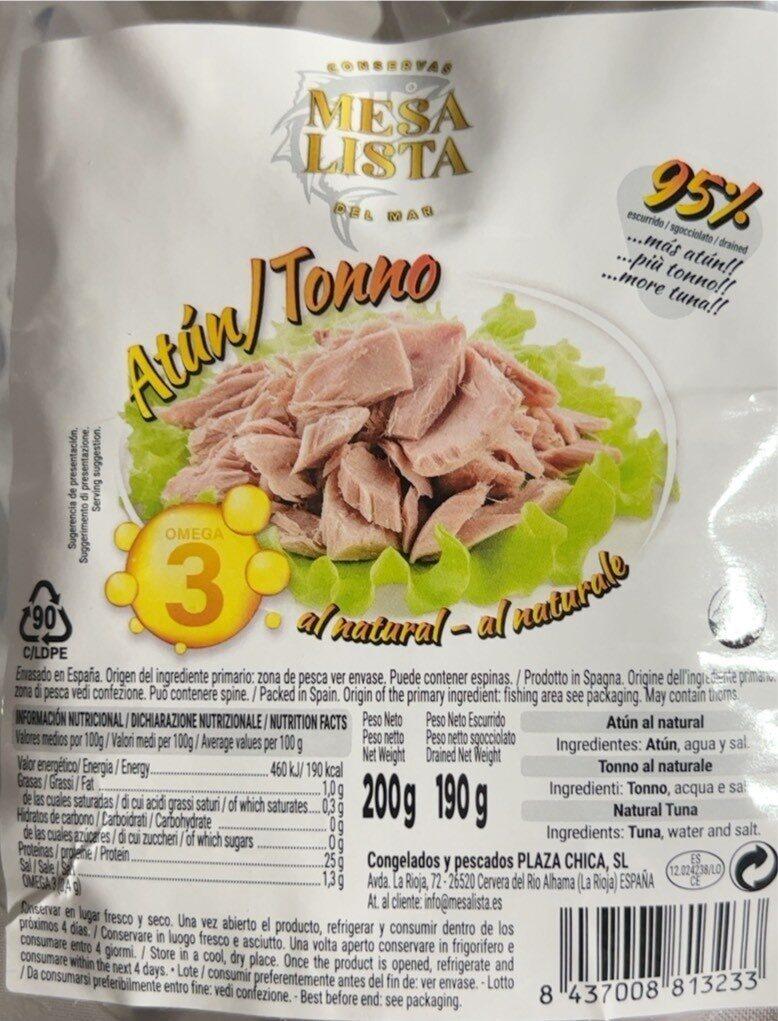 Тунець шматочками натуральний Messa Lista Atun Tonno 200/190г Іспанія