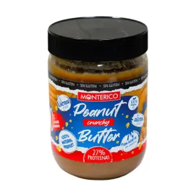 Арахісова паста БЕЗ САХАРА БЕЗ ЛАКТОЗИ ГЛЮТЕНА І ПАЛЬМОВОГО МАСЛА Monterico Crunchy Peanut Butter 500 г Іспані
