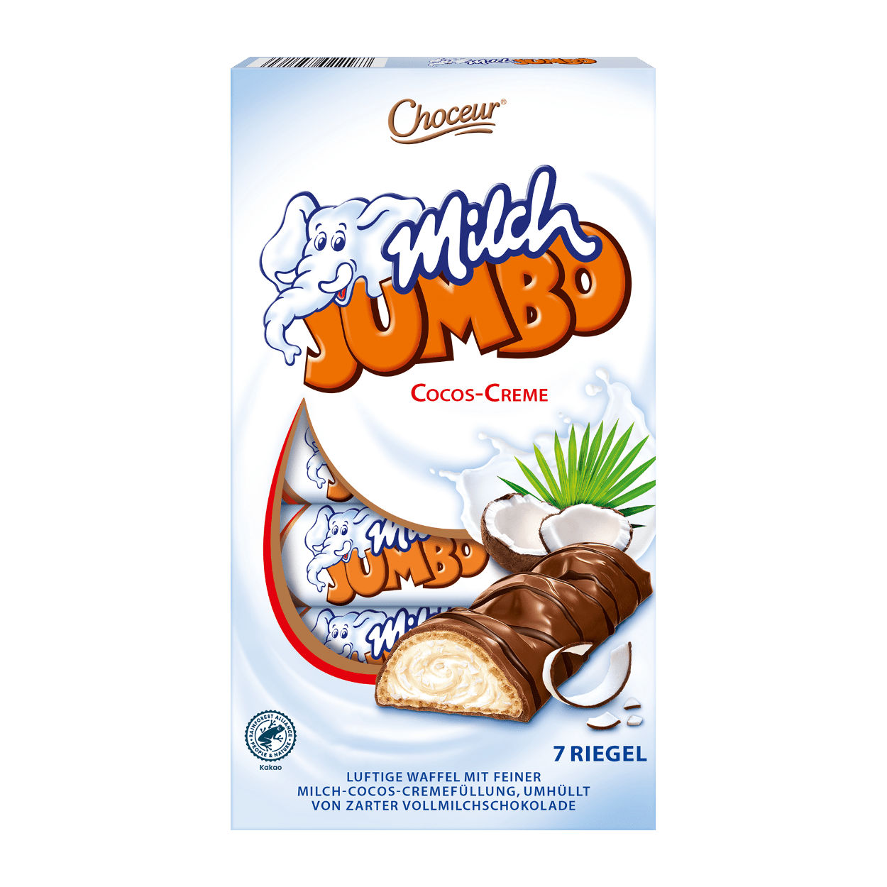 Шоколадно-вафельний батончик з кокосово-молочною начинкою Milch JUMBO Rigel Choceur 150 г Німеччина