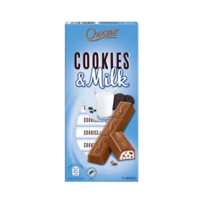 Шоколад молочний зі вершковою начинкою та шматочками печива Cookies & Milk Choceur 200 г Німеччина