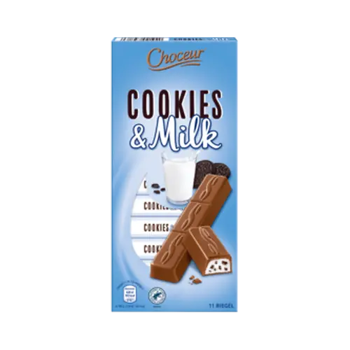 Шоколад молочний зі вершковою начинкою та шматочками печива Cookies & Milk Choceur 200 г Німеччина