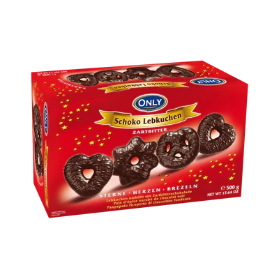 Імбирні пряники в темному шоколаді Only Schoko Lebkuchen 500 г Австрія