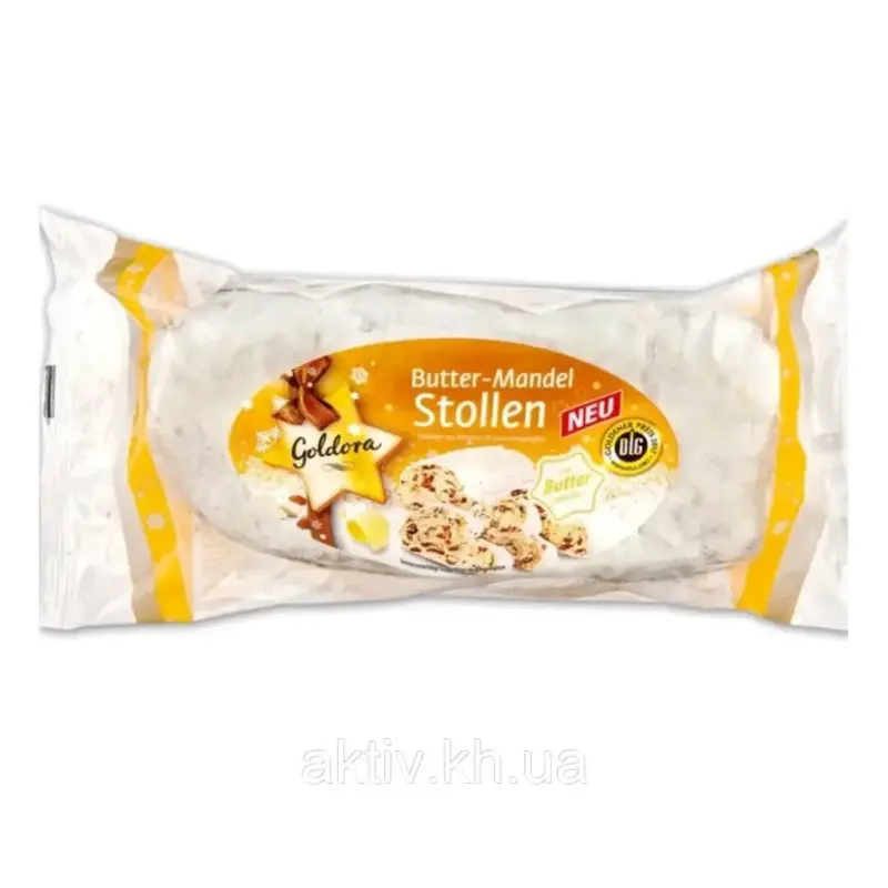 Різдвяний кекс (штолен) з мигдальною олією Goldora Stollen 200 г Німеччина