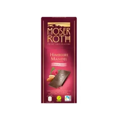 Шоколад темний з малиною та мигдалем Moser Roth Himbeere Mandel 125г Німеччина
