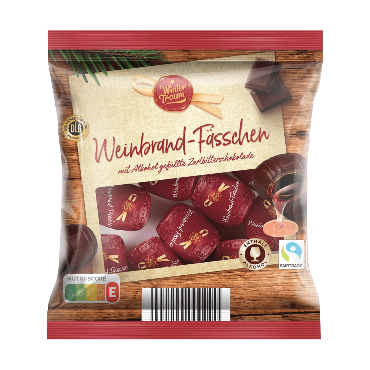 Шоколадні бочки (цукерки) з вишневим лікером Winter Traum Weinbrand - Fasschen 150г Німеччина