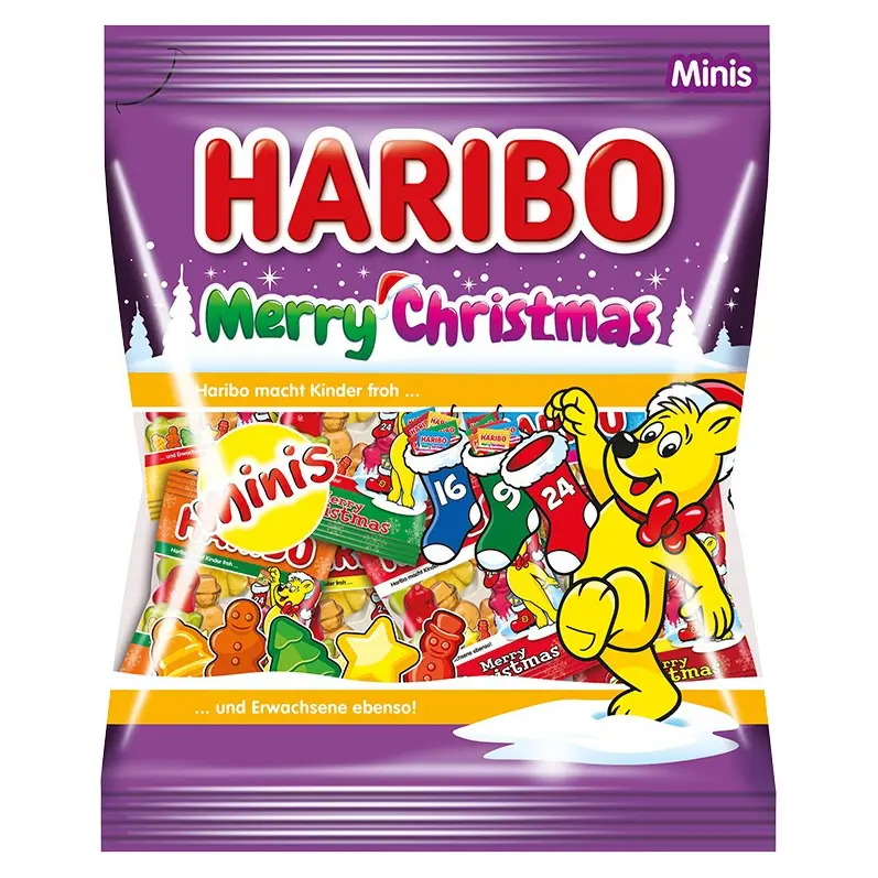 Желейні мініконфети Щасливого Різдва Haribo Mini Merry Christmas (24 пакетики) 250 г Німеччина