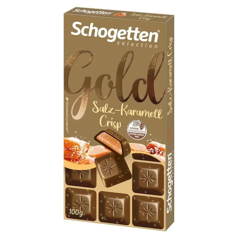 Шоколад молочний Gold Selection Salted Caramel Crisp Schogetten Німеччина, 100 г