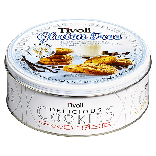 Печиво вершкове БЕЗ ГЛЮТЕНА Jacobsens Tivoli Tin Gluten Free в ж/б 142 г Данія