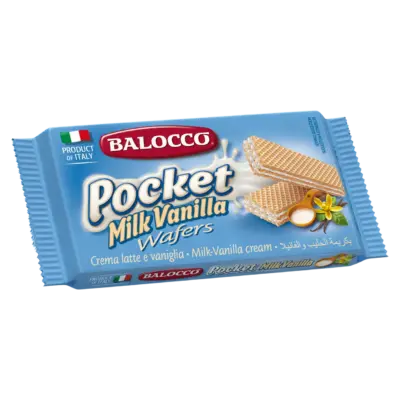 Вафлі без трансжирів з ванільним кремом Balocco Pocket Milk Vanilla 25г Італія