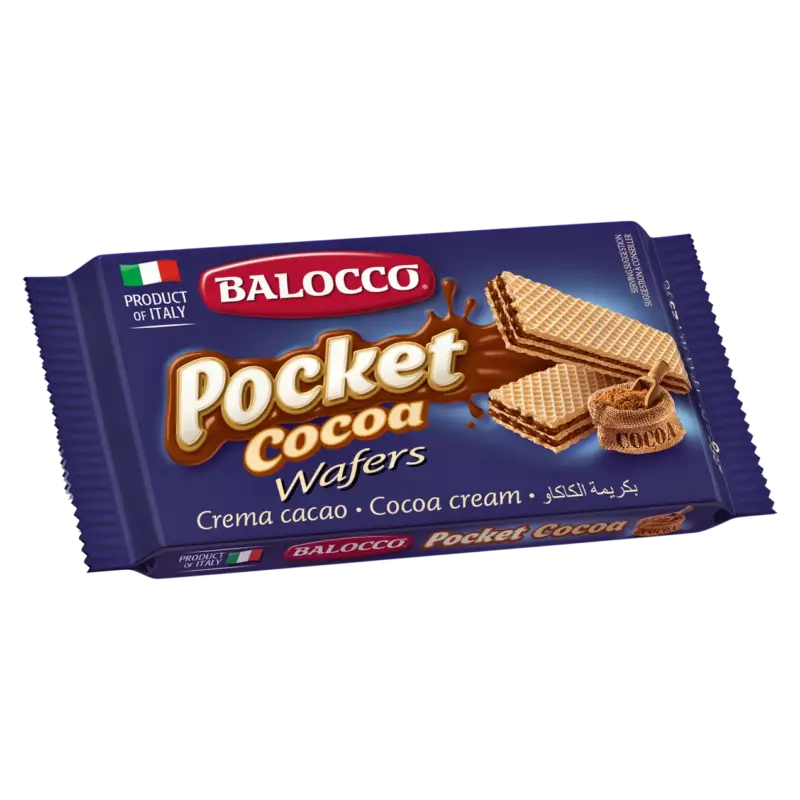 Вафлі без трансжирів із шоколадним кремом Balocco Pocket Hazelnut 25г Італія