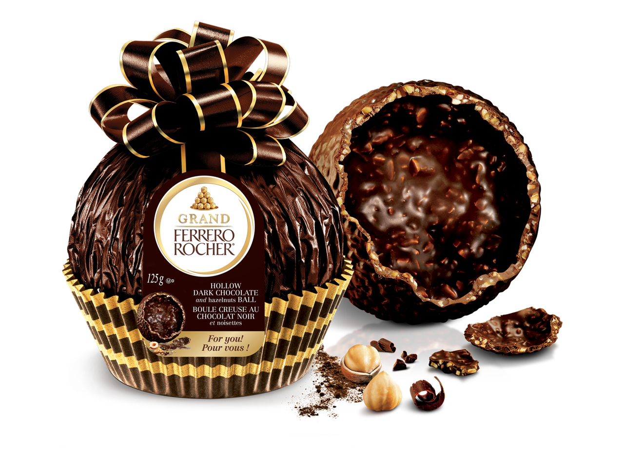 Цукерка темний шоколад і фундук Grand Ferrero Rocher 125 г Італія