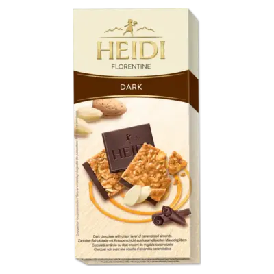 Шоколад темний із карамелізованим шаром мигдалю 50% какао Heidi Florentine Dark 100г Румунія
