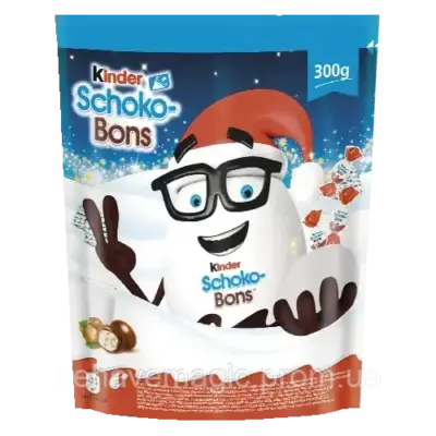 Шоколадні цукерки з молочно-горіховою начинкою Kinder Schoko Bons 200 г Італія