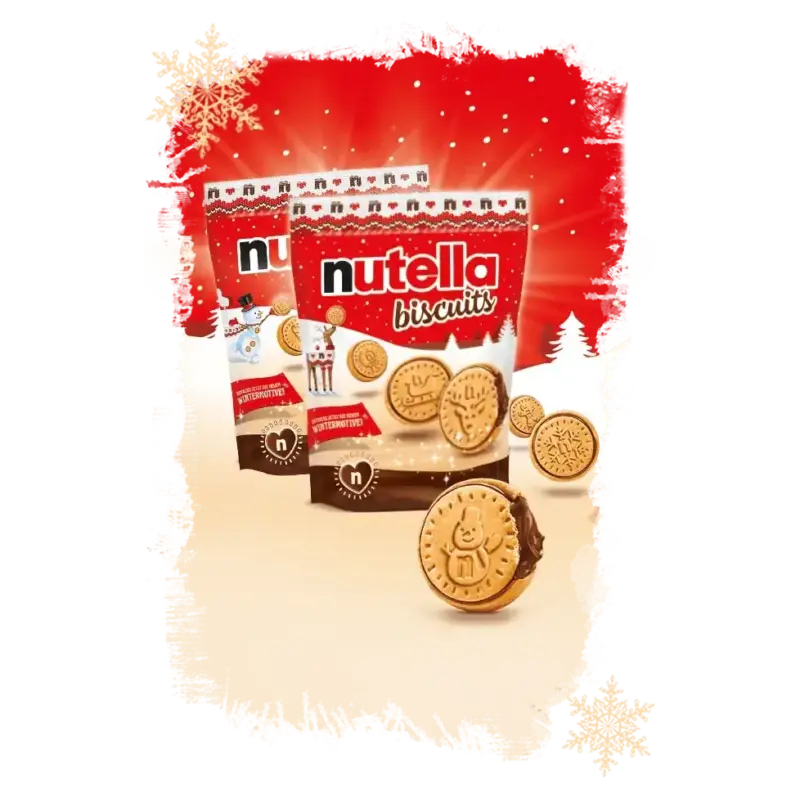 Печиво вершкове з горіхово-шоколадним кремом Nutella Bascuits 304 г Італія