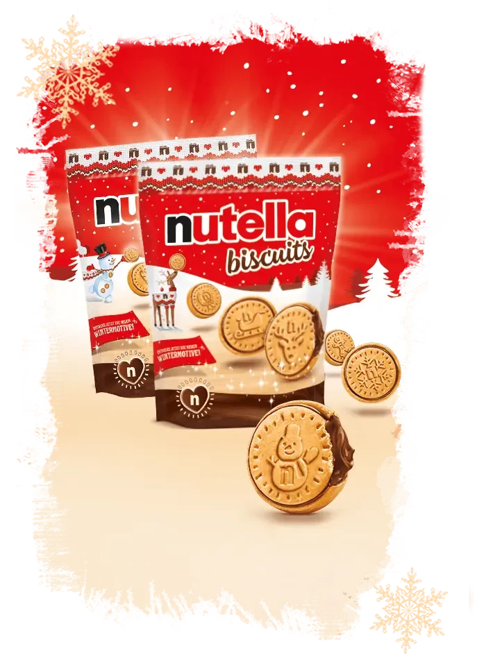 Печиво вершкове з горіхово-шоколадним кремом Nutella Bascuits 304 г Італія