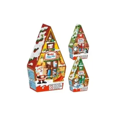 Новорічний подарунковий набір Будиночок Kinder Mini Mix 76г (5шт) Італія