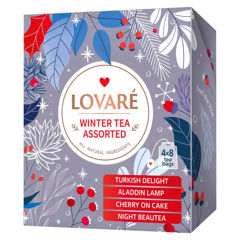Чай Lovare Новорічна колекція Lovare Winter Tea Assorted 4×8шт 64г