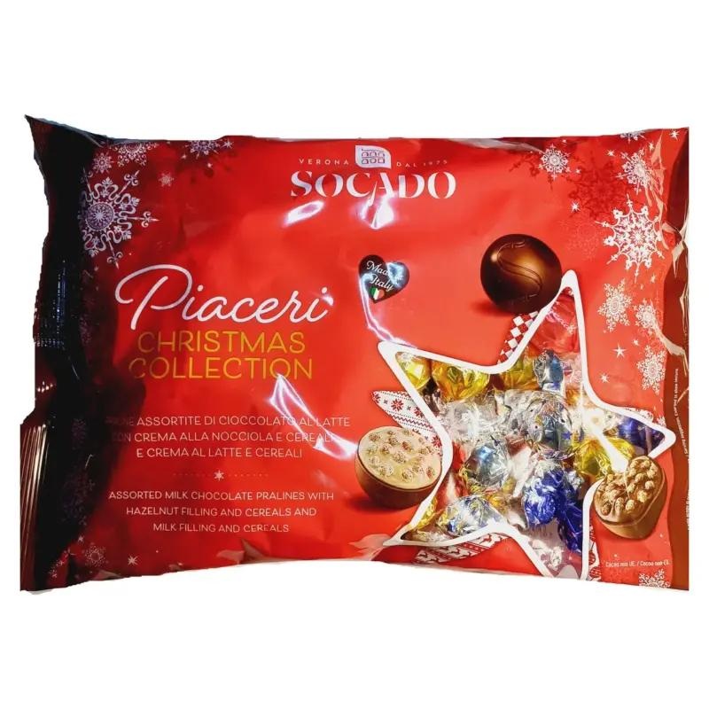 Цукерки шоколадні Асорті Новорічна колекція Socado Praline di cioccolato 1000 г Італія
