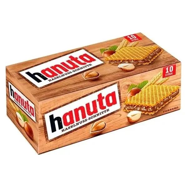 Вафлі Hanuta Haselnuss Schnitten Ferrero (10шт) 220 г Німеччина