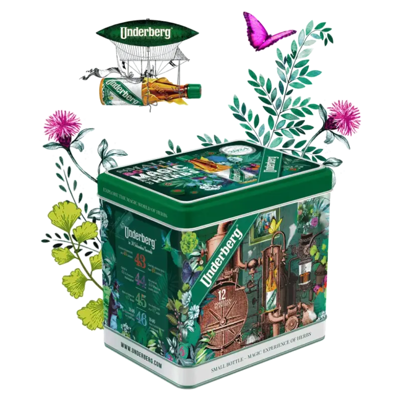 Подарунковий набір з настойками Underbg Small Bottle-Magic experience of herbs (12х20 мл) 240 мл Німеччина