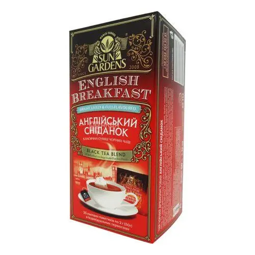 Чай чорний із лимоном Англійський сніданок Sun Gardens English Breakfast Black Tea Lemon 25пак. 50г