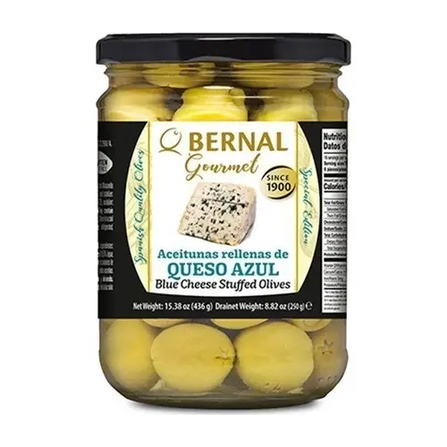 Оливки фаршировані сиром з блакитною пліснявою БЕЗ ГЛЮТЕНУ Bernal Aceitunas de Queso Azul 436г Іспанія