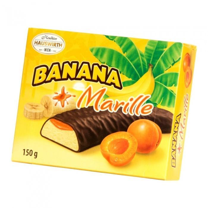 Цукерки шоколадні Banana Marille (Бананове суфле з абрикосом) Hauswirth Австрія 150 г