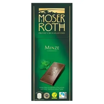 Шоколад темний з м'ятою Moser Roth privat chocolatiers minze 125г Німеччина