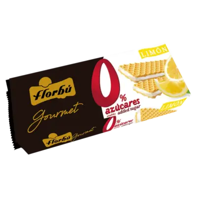 Вафлі лимонні БЕЗ ЦУКРУ Florbu Gourmet Limon 0% azucares 150г Іспанія