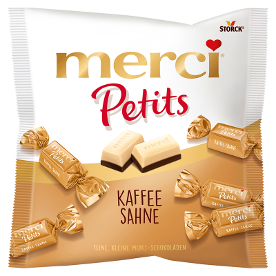 Шоколадні цукерки Storck Merci Petits Coffee Sahne 125г Німеччина