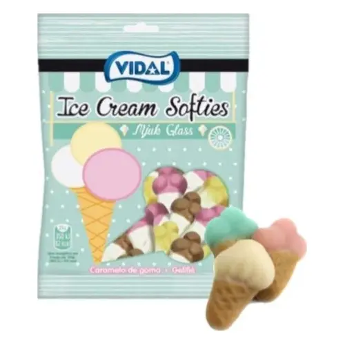 Желейні цукерки Морозиво в склянці БЕЗ ГЛЮТЕНА Vidal Ice Cream Softies 100 г Іспанія