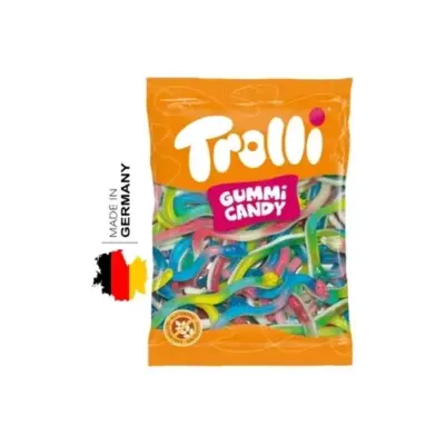 Цукерки желейні Кольорові Змійки БЕЗ ГЛЮТЕНУ Trolli Culebras 1000г Іспанія